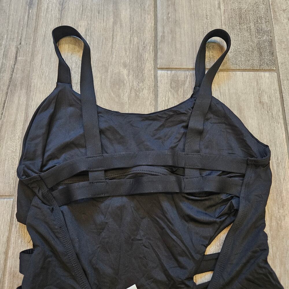Vitamin A One Piece Swimsuit Women’s L 10 Black Strappy Cutout Monokini Resort - Picture 6 of 9